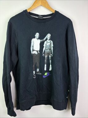 Nike Black Crewneck Sweatshirt with Purple & Green Graphic size XL